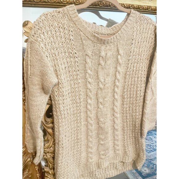 JJ Basics Cable-Waffle Knit Pull Over Sweater SZ S - Picture 1 of 9